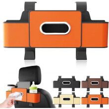 Organisateur de siège arrière 3 en 1, boîte de rangement multifonctionnelle 2025 pour siège arrière de voiture avec 2 porte-gobelets, boîte à