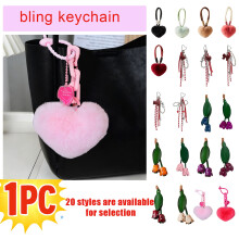 Glitter sleutelhanger, rode strik autosleutelhanger met hartvormige strass-steentjes, schattige tashanger voor dames, stijlvolle sleutelhanger voor