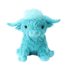 Purple Highland Cow Plush Toy Realistic Farm Themed Stuffed