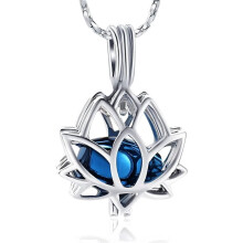 Cremation Jewelry for Ashes - Lotus Flower Ashes Pendant Mini Keepsake Urn Necklace for Ashes Memorial Women's Lockets Ash Jewelry