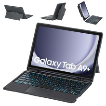Keyboard Case for compatible with Samsung Galaxy Tab A9 Plus 11 inch (SM-X210/X216/X218) 7 Colors Backlit Trackpad Keyboard