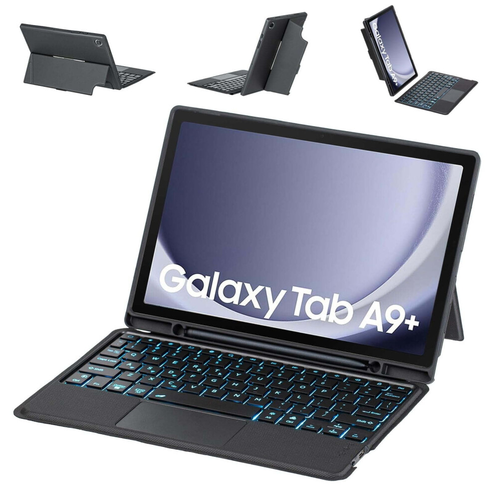 Keyboard Case For Compatible With Samsung Galaxy Tab A9 Plus 11 Inch (Sm-X210/X216/X218) 7 Colors Backlit Trackpad Keyboard 9159796992172