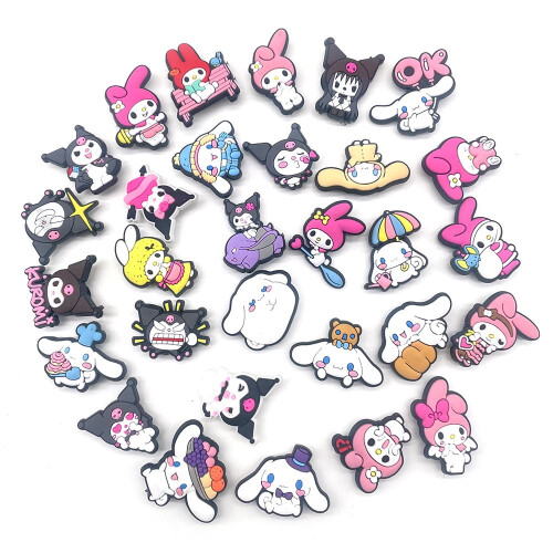 Σετ 30 τεμαχίων από PVC Sanrio για παπούτσια, χαριτωμένα διακοσμητικά παπουτσιών με