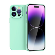 Liquid Silicone Case for iPhone 15 Pro – Anti-Scratch, Full Camera Coverage, Non-Slip, Dustproof, Slim & Light, Lightcyan