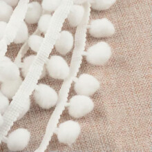 Pompom Trim Ball Fringe Ribbon DIY Sewing Accessory Lace 1/5/15 yards-White-1 yd