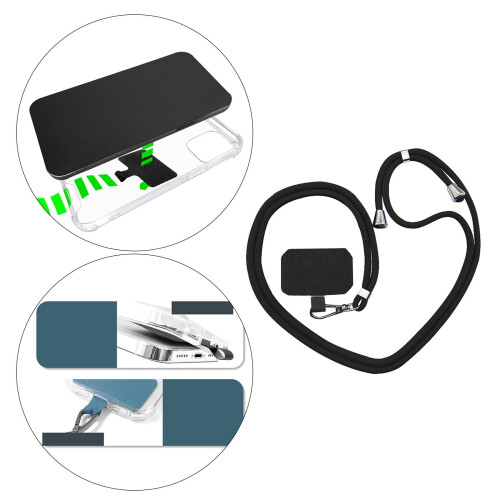 2xDetachable Adjustable Mobile Phone Lanyard Neck Strap Dark Grey 2 Pcs 2