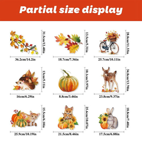 Fall window cling sticker for glass decoration 2