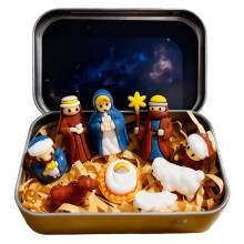 Mini Christmas Nativity Set, Portable Pocket Birth Of Jesus Ornament, Holy Family Sheep And Jesus Figurines, Easter Interior Decoration