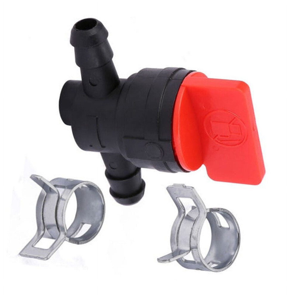 1/4" Inline Fuel Shut Off Valve Petcock For Motorcycle Engine - Straight Gas Cut Off With Clamps For 1/4" Id Fuel Line 9159796994190