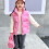 Kids Pink Sleeveless Puffer Vest Collared Zip-Up 6
