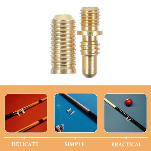 Pool Cue Connecting Hardware Cylindrical Copper 1 Set 2