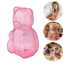 Boîte transparente rose réutilisable pour bonbons gélifiés (1 pièce)