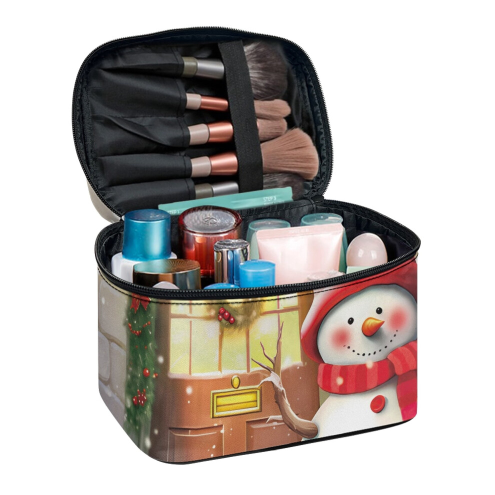 Cosmetic Bag Large Capacity with Brush Slots