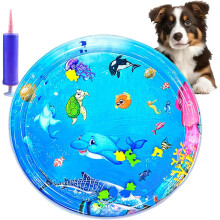 , 2025 New for Dogs, 39.3 * 39.3" PetWaterbed Play Mat for PetsPlaying Sleeping PVC Material (Large, Dolphin)