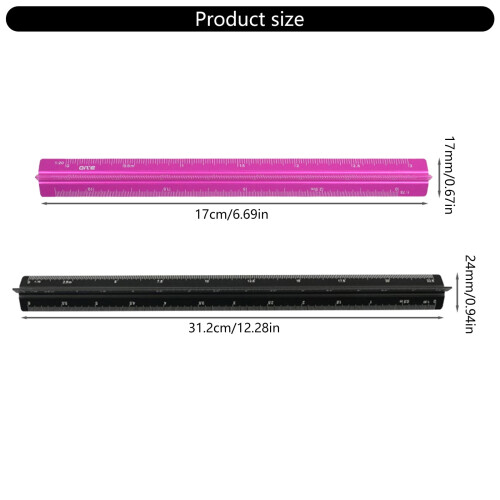 2. Lightweight Aluminum Triangular Scale Ruler With Double Gradations For Technical Drawing & Construction Projects 2