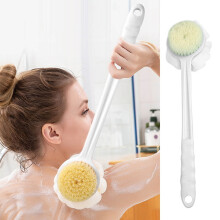 2-in-1 Long Handle Bath Brush – Soft Bristles, Back Scrubber for Adults, Shower Cleaning Brush