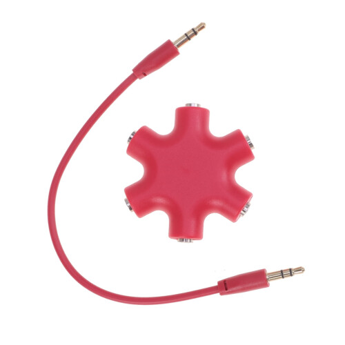 Audio Connector Adapter Red 1Pcs Hexangular 2x1.97x0.51in