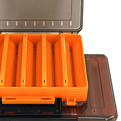 (Orange, 27*19*4.5 27*19*4.5) Leichtes beidseitiges Köderbox mit Trennwänden 2