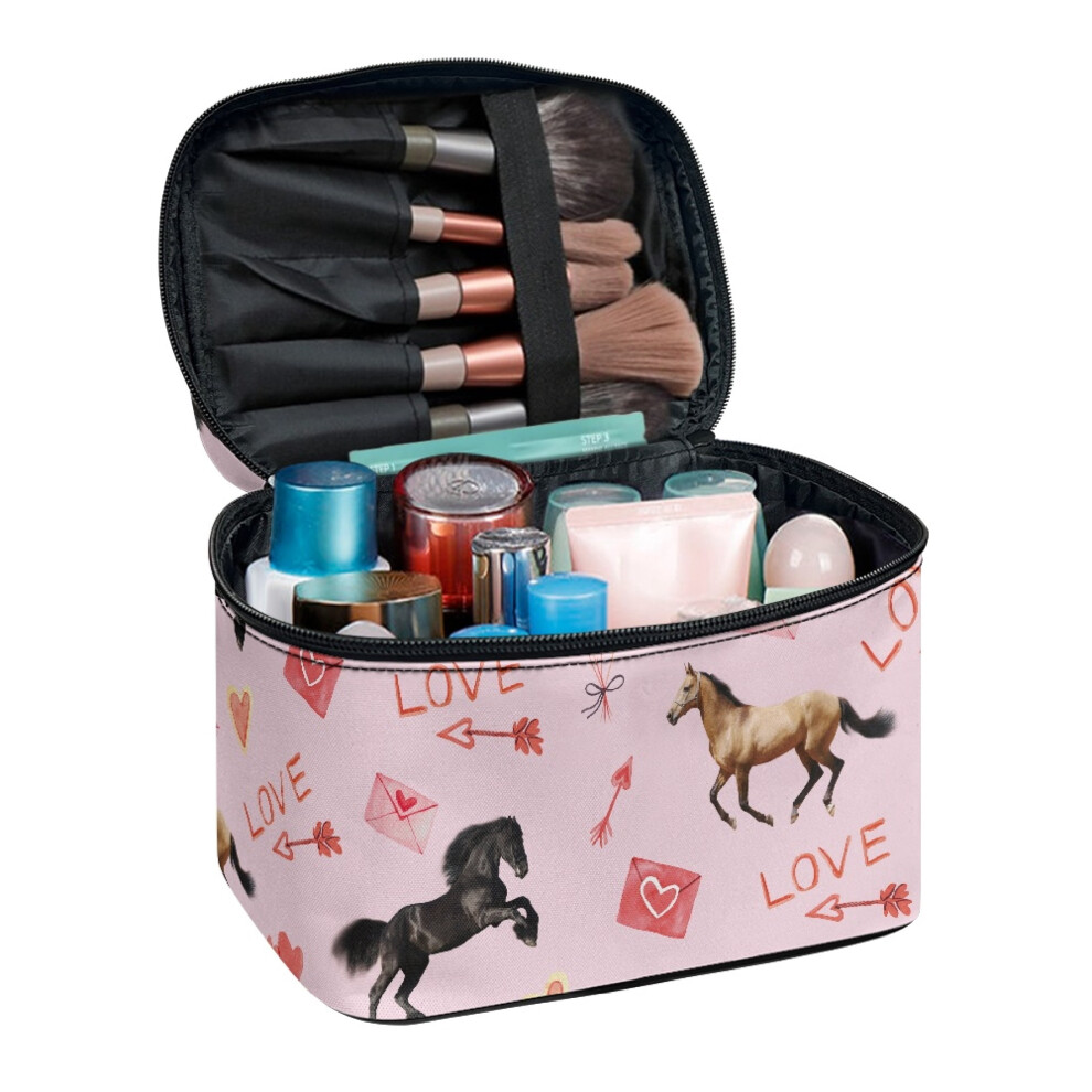 Large Capacity Love Travel Makeup Brush Case Handle Travel Makeup Case Lightweitht