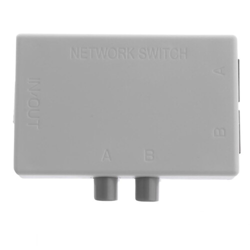 Splitter Selector Switch, 2 Ports Network Switcher Hub -Out or 1--Out, Ethernet Push Button Box 1