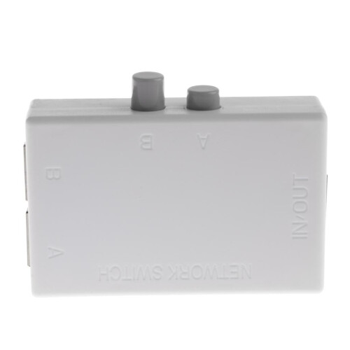 Splitter Selector Switch, 2 Ports Network Switcher Hub -Out or 1--Out, Ethernet Push Button Box 2