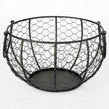 Kitchen Iron Chicken Egg Storage Basket Snack Fruit Holder Collection Container
