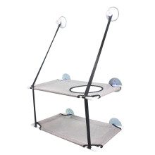 Double Layer Gray Cat Hammock with Strong Suction Cup, Window Perch