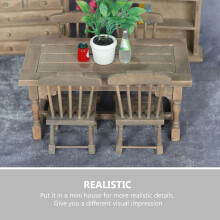 Dolls House Table Miniature Accessory Wooden Table Dining Dessert Table Kitchen Decoration
