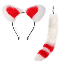 Ears Headband and Faux Tail Keychain Elegant Cosplay Accessories Stylish Pendant for Handbag Backpack Decoration