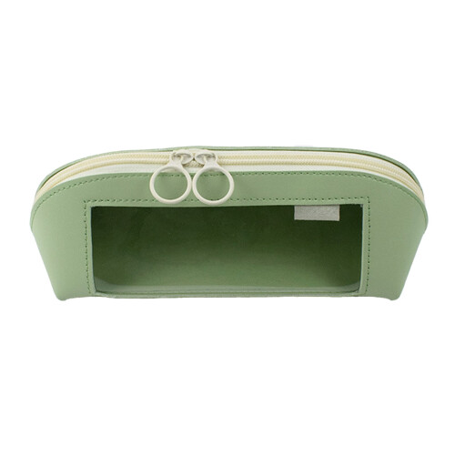 Leather Texture Window View Pen Case Durable Large Capacity Storage Organizer for Writing Essentials & Office Utilities 1
