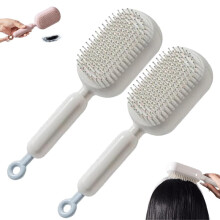 Retractable Cushion Massage Comb, Anti-Static Self-Cleaning Hair Brush with Portable Travel Design for Women Men All Hair Types