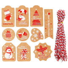 Christmas Kraft Paper Gift Tags with Rope 50 pcs