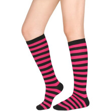 Womens Athletic Knee High Socks, Outdoor Sport Thigh High Stockings, Casual Stripes Tube Socks