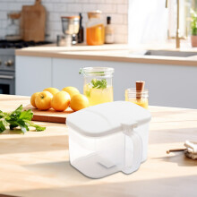 Conjunto de 2 Potes para Especiarias com Colher, Recipiente Multifuncional para Temperos na Cozinha – Compatível com Porta-Temperos Padrão