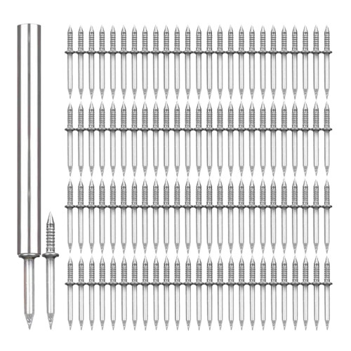 Double Headed Nail Set Double Seamless Nails Fixing Tools Silver