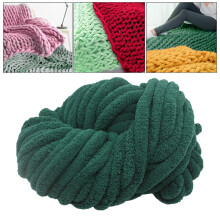 Chunky Chenille Yarn for Crocheting, Bulky Thick Yarn for Knitting,Super Bulky Chunky Yarn for Hand Knitting Blanket Dark Green