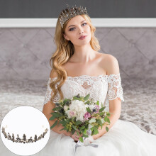 Bridal Crowns Black Alloy Hair Jewelry for Festivals and Photography