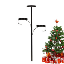 Portavelas de hierro para la punta del árbol, centro de mesa navideño de 3 niveles