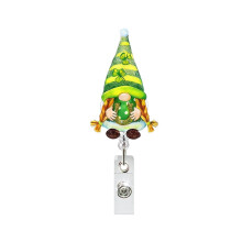 Creative St. Patrick's Day Theme Acrylic Medical Retractable ID Badge Holder Badge Reel For Healthcare Workers Teachers Students