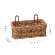 Wall Mounted Vegetable and Fruit Basket, Simulated Rattan Hanging Basket, Plastic Wall-mounted Hanging Basket, Home Decoration