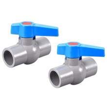 Ball Valve PVC 25mm ID Gray Blue 2 Pcs