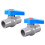 Ball Valve PVC 25mm ID Gray Blue 2 Pcs 1