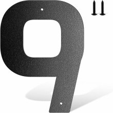 Metal House Plaques 6 inch Modern Black Outdoor Address Numbers for Home Mailbox Office Street and Door, Weather Resistant Exterior Numbers