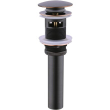 Bathroom Sink Drain Stopper, Push Pop Up Drain with Overflow, Brushed Gold