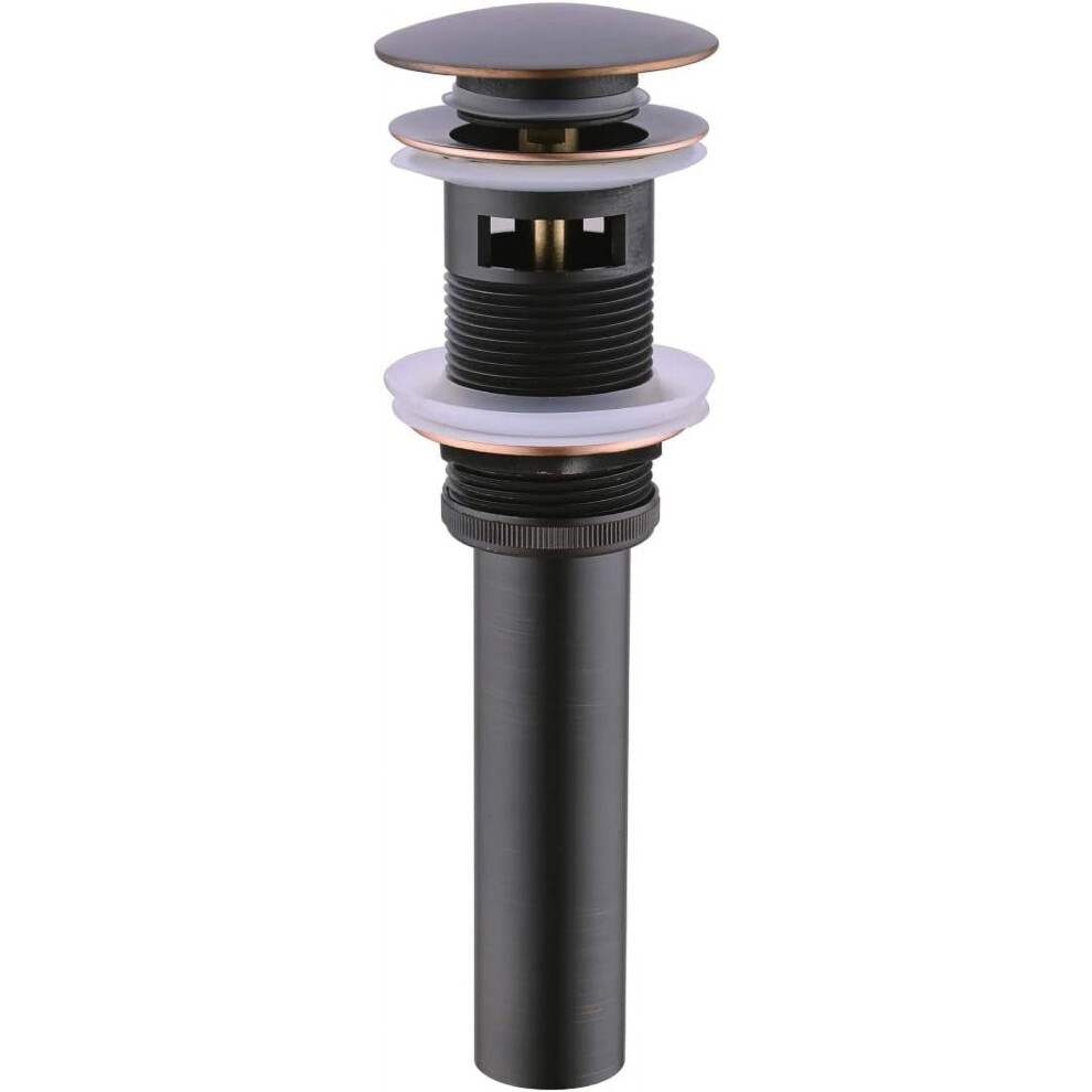 Bathroom Sink Drain Stopper, Push Pop Up Drain With Overflow, Brushed Gold 9193271243809