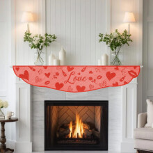 Chemin de table en dentelle rouge doux, romantique et élégant, 45 x 225 cm, idéal pour la cheminée, un anniversaire ou un mariage.