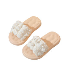Kids Cloud Slides Girls Boys Slip On Slide Sandals Comfort Non-Slip Thick Sole Slippers Summer Shower Shoes Pool White 6-7 Years