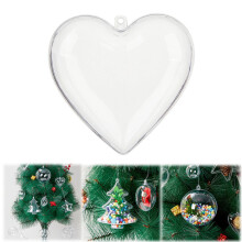 Clear Fillable Christmas Ornaments, 1-Pack Large Plastic Balls with Detachable Tops for Glitter, Photos & Keepsakes