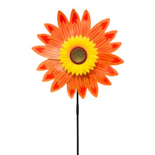 Sunflower Windmill Spinner, 36CM Outdoor Garden Decor, Bidirectional Plastic, DIY Craft for Kids, Weather-Resistant Lawn Ornament