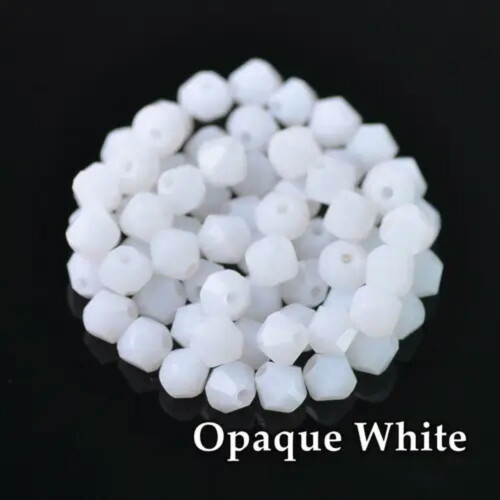 Crystal glass bicone beads opaque white 3mm 100 pcs